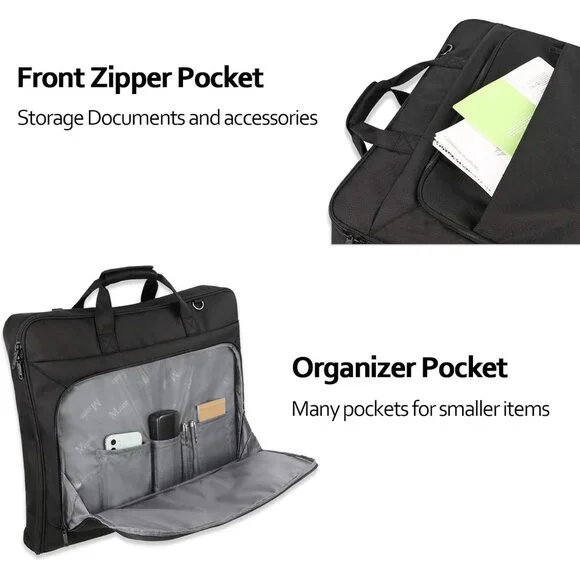 Garment Bag for Travel, Large Carry on Garment Bags with Strap for Business, Wat